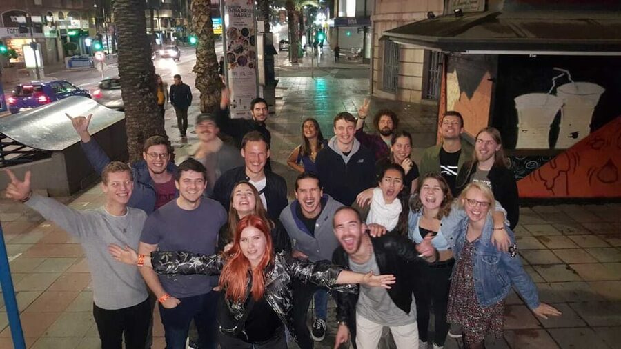 Alicante: Guided Pub Crawl with Shots and Beer - The nightclub finish: cava, fast entry, and glowing paint