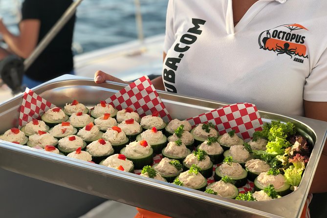 Aruba Happy Hour Sunset Sail with Savory Bites and Cocktails - Unlimited cocktails and steady snacks