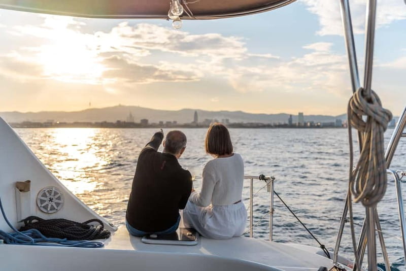 Barcelona: Sunset Catamaran Cruise with Wine and Tapa - Sailing out of Marina Vela