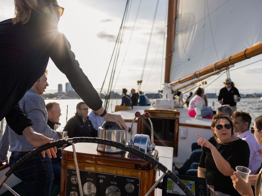 Boston: Harbor Champagne Sunset Sail from Rowes Wharf - What the real sailing feels like