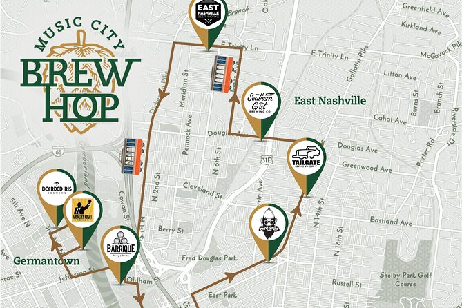 Brewery Hop-On Hop-Off Trolley Tour of Nashville - TailGate Brewery East Nashville: make time for pizza