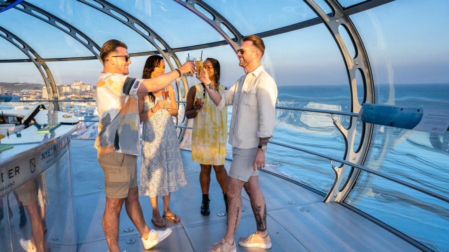 Brighton: i360 Entry & Champagne (Soft Drink for Under 18s) - Rising above Brighton in a glass pod