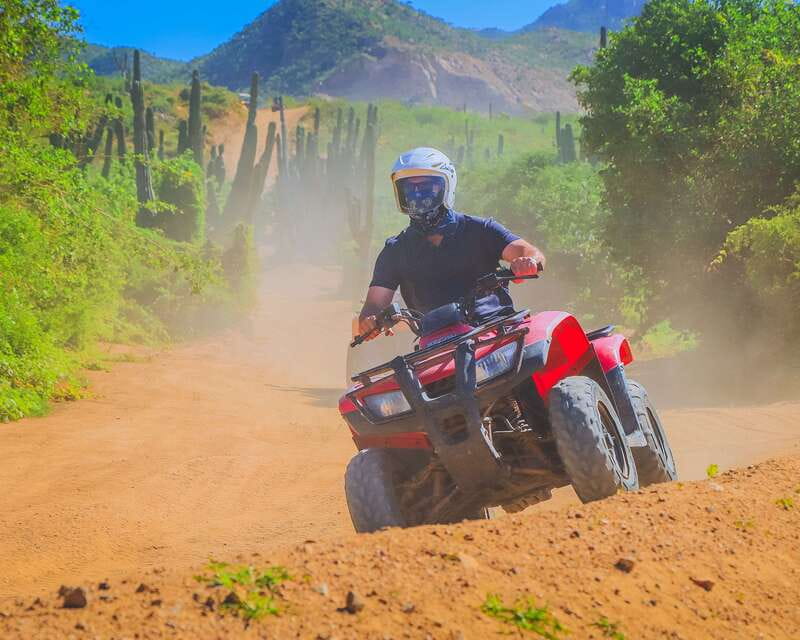 Cabo: Beach & Desert Single ATV Tour with Tequila Tasting - From Cabo hotel pickup to Migriño Park