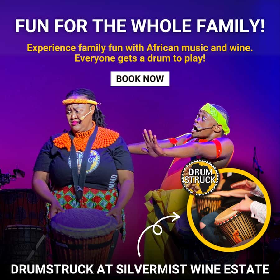 Cape Town: Silvermist Estate Wine Tasting & Drumstruck Show - Lunch and sunset schedules