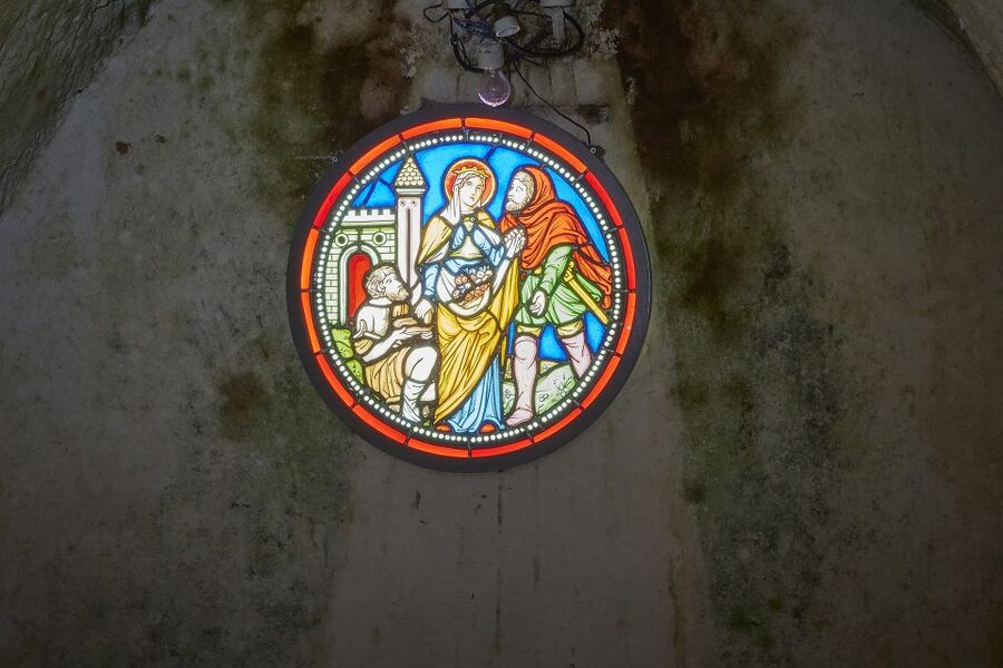 Champagne: Canard-Duchêne Champagne House Tour - Pausing at the restored chapel window