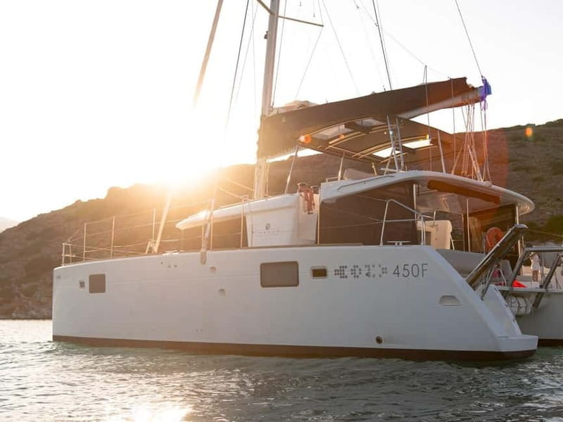 Chania Old Port:Luxury Sunset Catamaran Cruise with Prosecco - Leaving Chania Old Port for an evening at sea