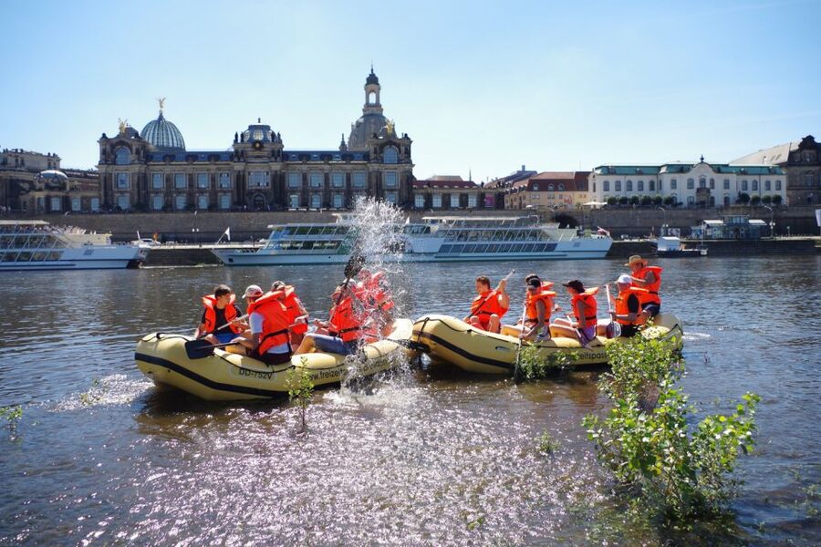 Dresden: Private Inflatable Boat Tour with Beer Garden Stop - The ferry garden and Dresden’s old town by water