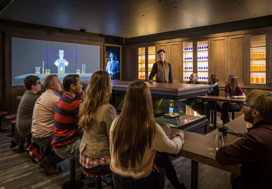 Edinburgh: The Scotch Whisky Experience Tour and Tasting - The glass and marble vault with nearly 3,500 bottles