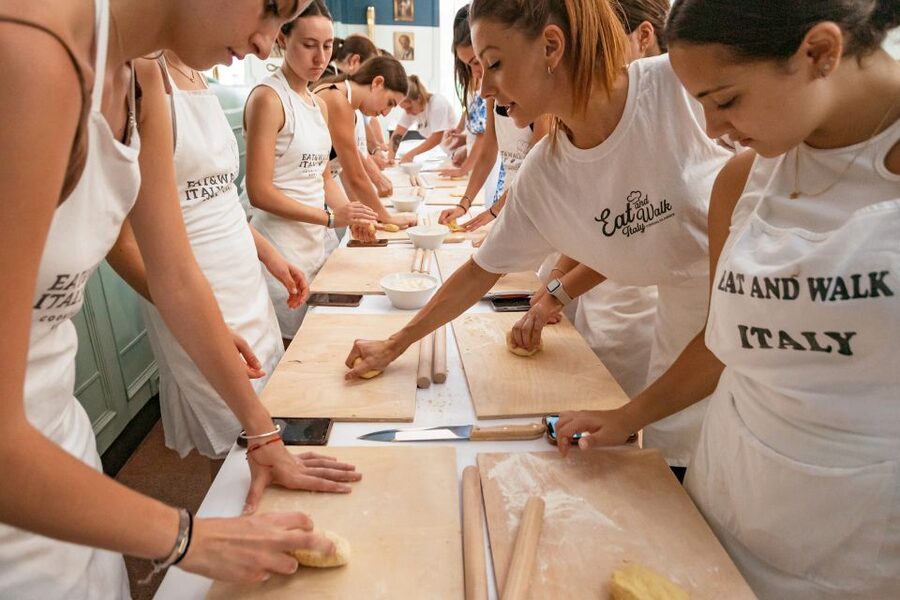 Fettuccine & Tiramisù: Cooking Class with Wine & Limoncello - Eating your own pasta in a Roman restaurant