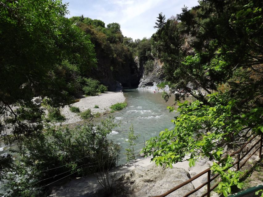 From Catania: Mt. Etna, Wine and Alcantara Tour - Seeing the Alcantara River cut through basalt