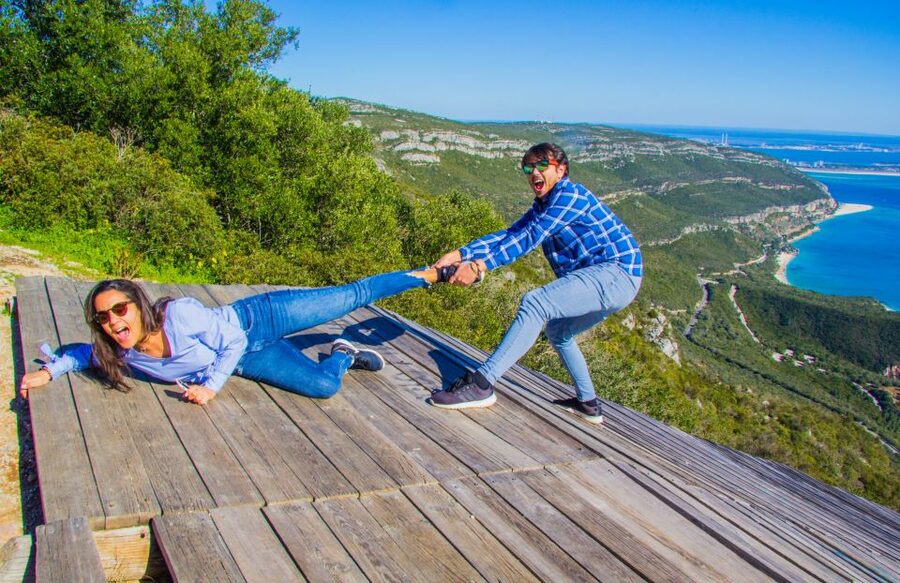 From Lisbon: Arrábida Day Tour & Wine Tasting - Lapa de Santa Margarida: stairs, rock, and a hidden shoreline cave