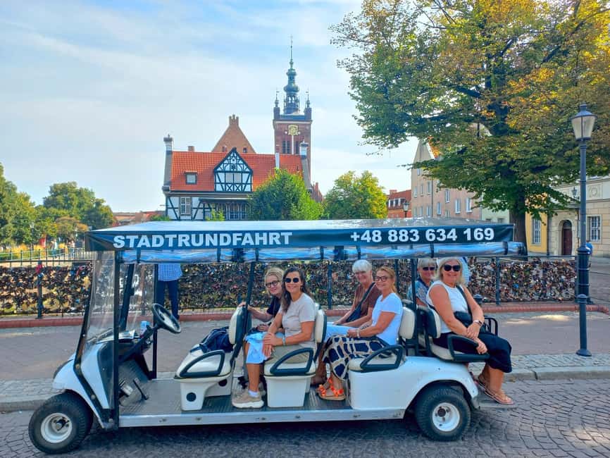 Gdansk: Top Unlimited Beer & Highlights Tour by Golf Buggy - Meeting the medieval Great Harbor Crane