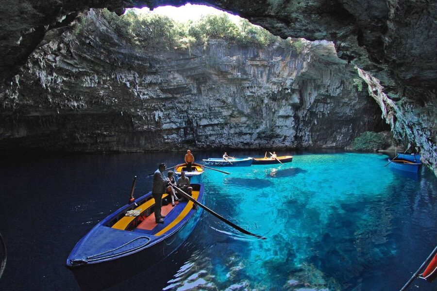 Kefalonia: Wine Tasting, Melissani, Drogarati & Fiscardo - Walking down into Drogarati Cave