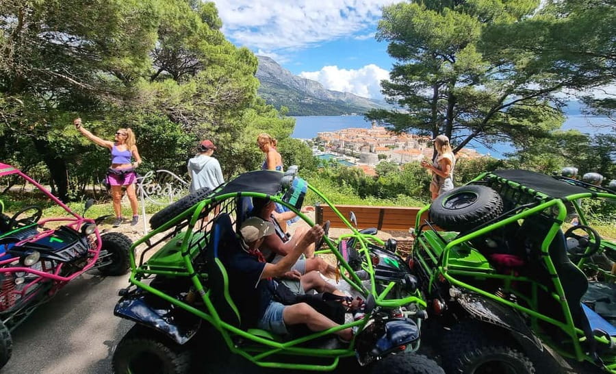 Korcula: Buggy Safari with Local Food and Wine Tasting - A sandy beach break near Lumbarda