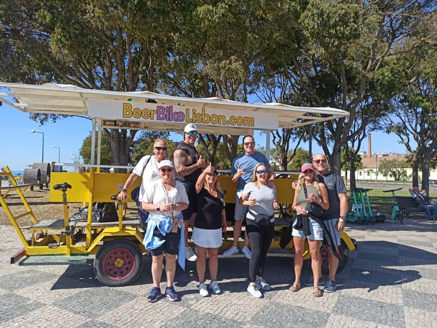 Lisbon: 1-Hour Beer, Sangria or Wine Bike Sightseeing Tour - Setting off from the Tejo Promenade