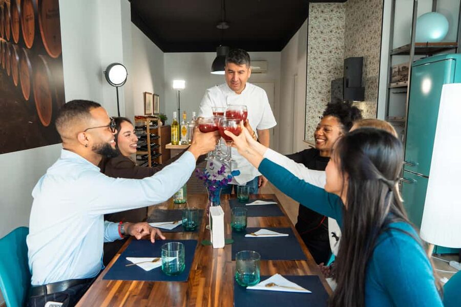 Madrid: Paella & Sangria Classes – Seafood, Chicken or Vegan - Spanish omelet and ham toast while the paella cooks