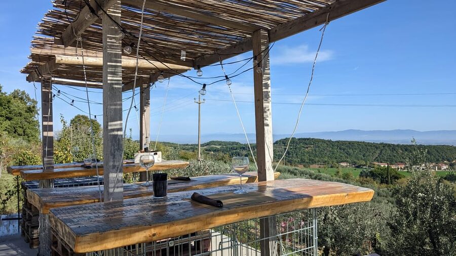 Montepulciano: Artisan Heroic Wine Tasting at the Terrace - The panoramic terrace is part of the appeal