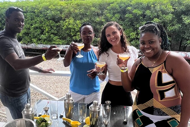 Mount Gay Cocktail Workshop - The cocktail workshop on the patio