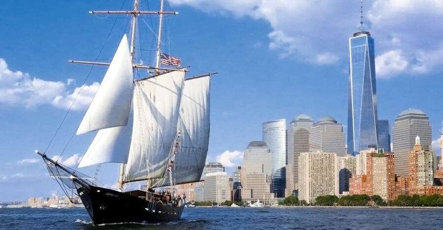 NYC: Statue of Liberty Day Sail with Onboard Bar - Ellis Island adds space between the landmarks