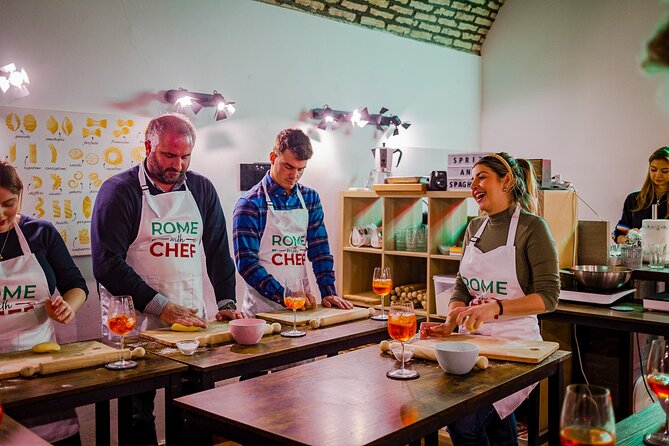 Pasta Cooking Class Near the Colosseum with 3 Spritz Cocktails - Price, group size, and what you receive