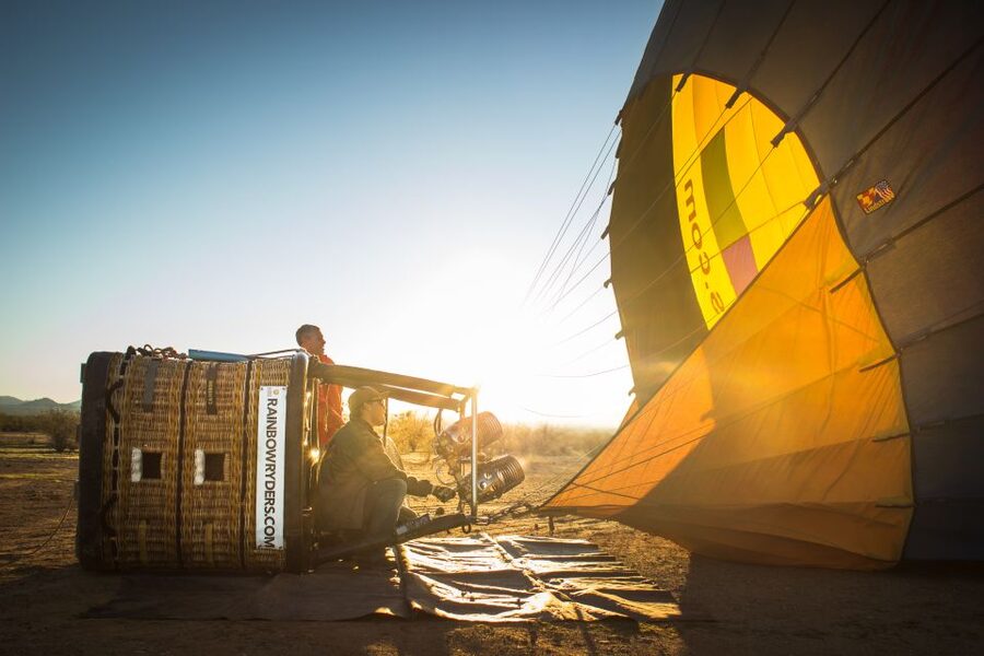 Phoenix: Hot Air Balloon Flight with Champagne - The lift-off: gentle rather than dramatic