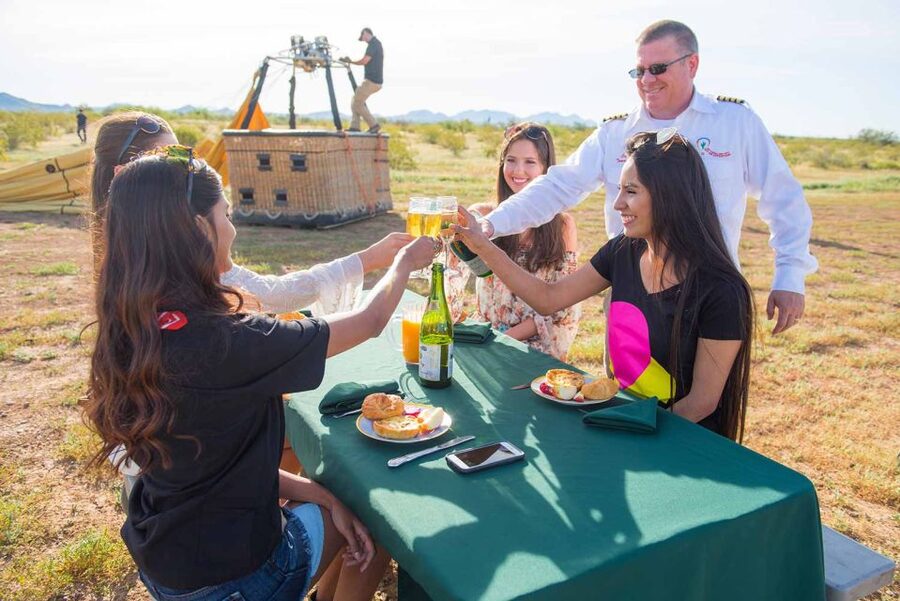 Phoenix: Hot Air Balloon Ride with Champagne and Catering - Preparing the balloon and meeting the crew