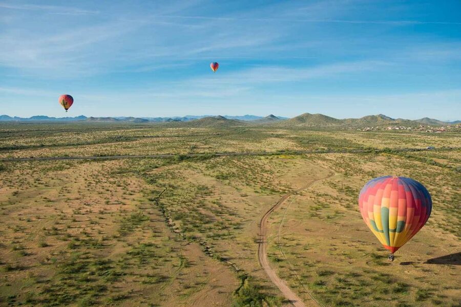 Phoenix: Hot Air Balloon Ride with Champagne and Catering - Above Phoenix at up to 3,000 feet