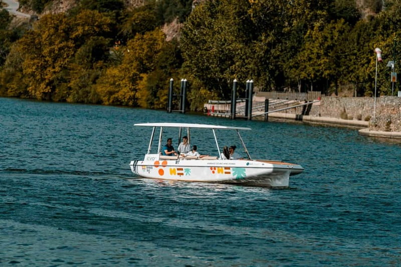 Pinhão: Douro River Solar Boat Tour with Wine Tasting - Two Adega de Favaios wines with the view