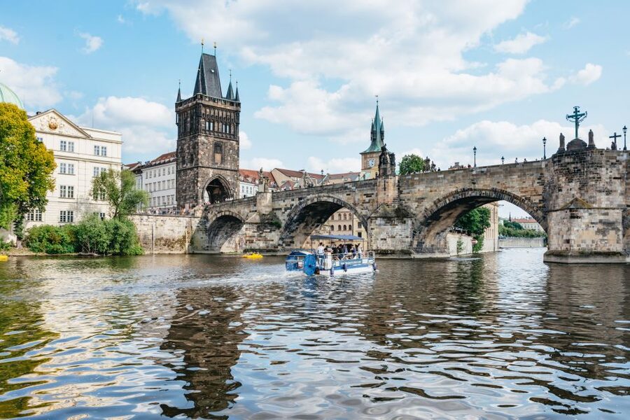 Prague: Swimming Beer Bike on A Cycle Boat - From the National Theater toward Štvanice Island