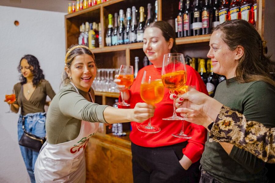 Rome Cooking Class: Make Pasta and 3 Spritz Cocktails - Making pasta from dough to plate