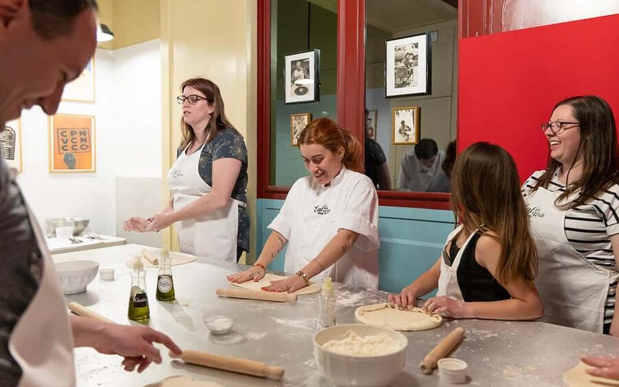 Rome: Pizza & Gelato Making Class with Wine & Limoncello - Mixing and kneading your pizza dough