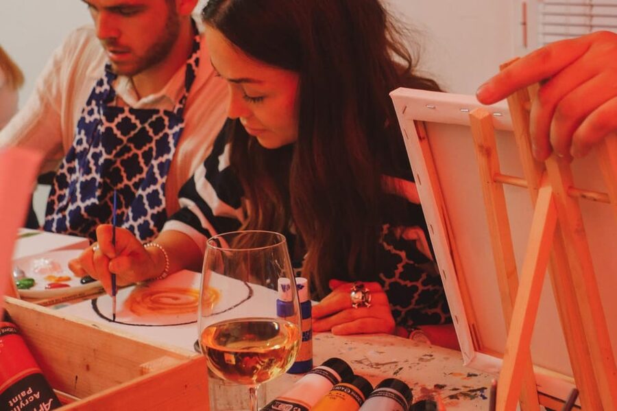 Rome: Tipsy Painting Class with Fine Wine and Arts - Roman pizza is a snack, not a full dinner