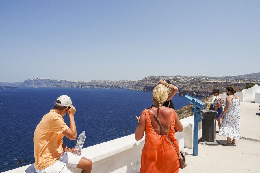 Santorini: Top Sights Day Trip, Wine Tasting, & Oia Sunset - Perissa Black Sand Beach: swim, lunch, or both