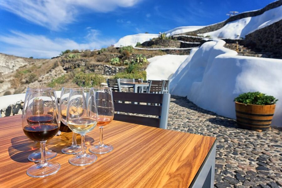 Santorini: Wine Tasting Tour to 3 Wineries with Transfer - Guides, minibus rides, and group size