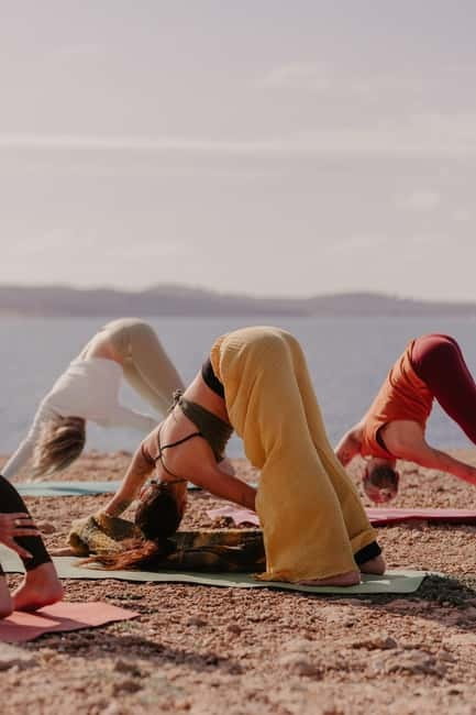Secret Cove Yoga and Cava Experience in Ibiza Crystal Waters - Yoga above Ibiza’s turquoise water