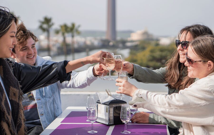 Seville: Sangria and Tapas Tasting - The rooftop setting and the case for sunset
