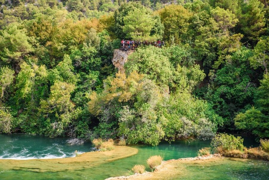 Split/Trogir: Krka National Park Day Trip with Wine Tasting - The boat through the Krka River canyon