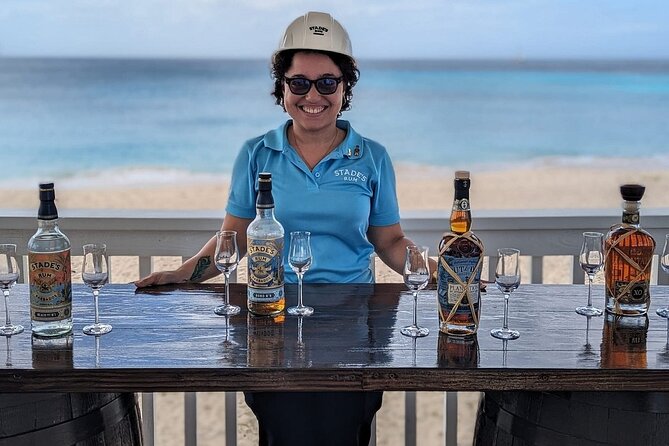 Stade's and Planteray Rum Tasting and Beach Experience - The welcome cocktail and rum display